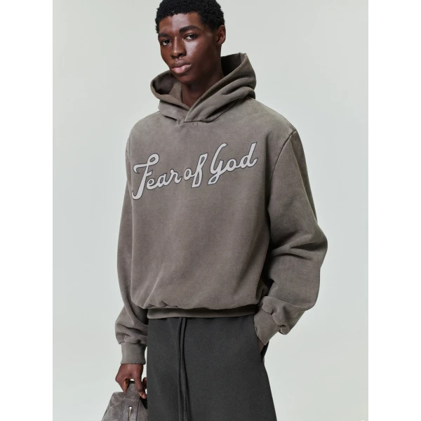 Fear of God 26 Classic Half Raglan Hoodie in Faded Brown | Sweatshirts | Luxury Shoes 