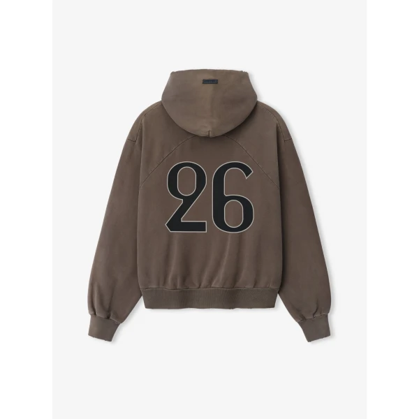 Fear of God 26 Classic Half Raglan Hoodie in Faded Brown | Sweatshirts | Luxury Shoes 