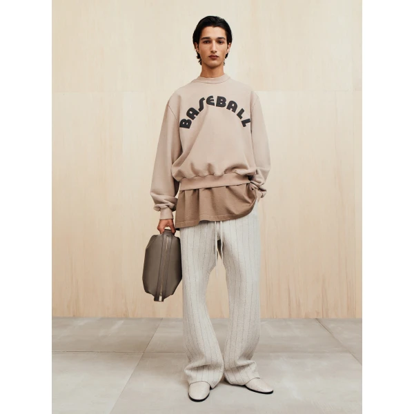 Fear of God Baseball Classic Half Raglan Sweatshirt in Dune Pearl | Sweatshirts | Luxury Shoes 