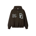 Fear of God Baseball Club Half Zip Hoodie in Dark Brown | Luxury Shoes 