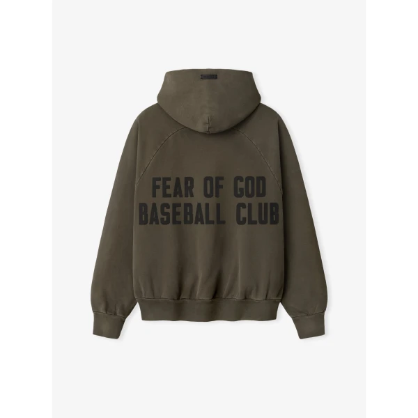 Fear of God Baseball Club Half Zip Hoodie in Faded Brown | Sweatshirts | Luxury Shoes 