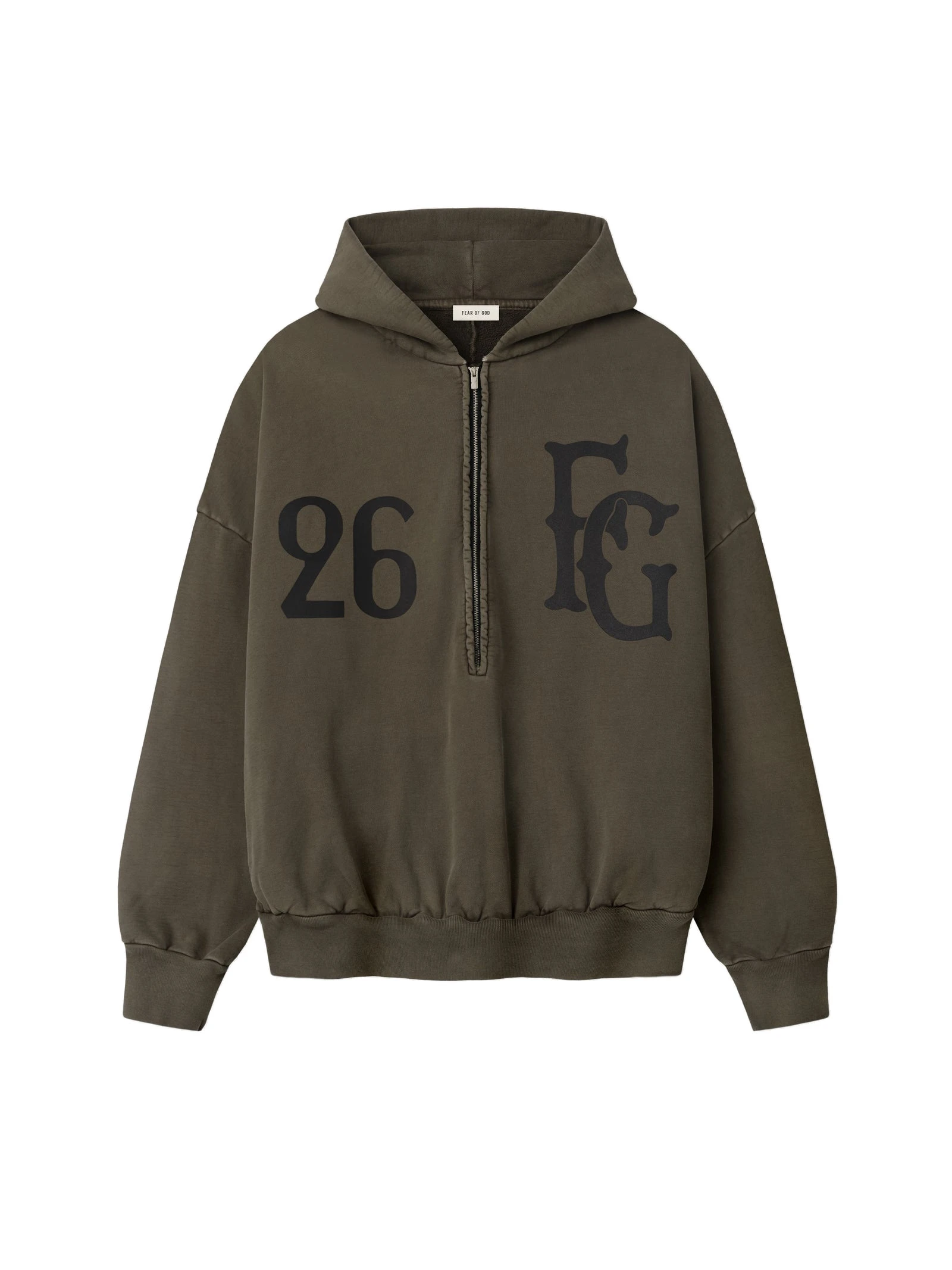 Fear of God Baseball Club Half Zip Hoodie in Faded Brown Fear of God Baseball Club Half Zip Hoodie in Faded Brown | Luxury Shoes