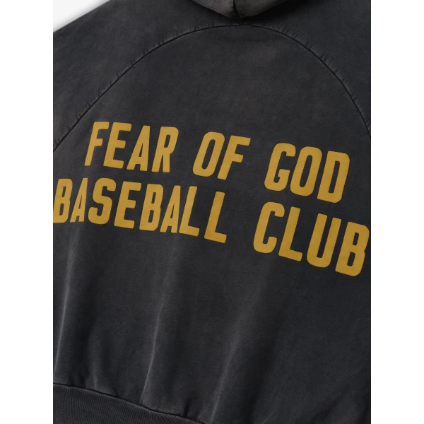 Fear of God Baseball Club Half Zip Hoodie in Off Black | Sweatshirts | Luxury Shoes 