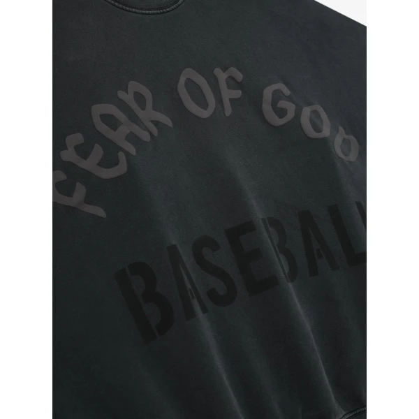 Fear of God Baseball Cut Sleeve Sweatshirt in Black | Sweatshirts | Luxury Shoes 