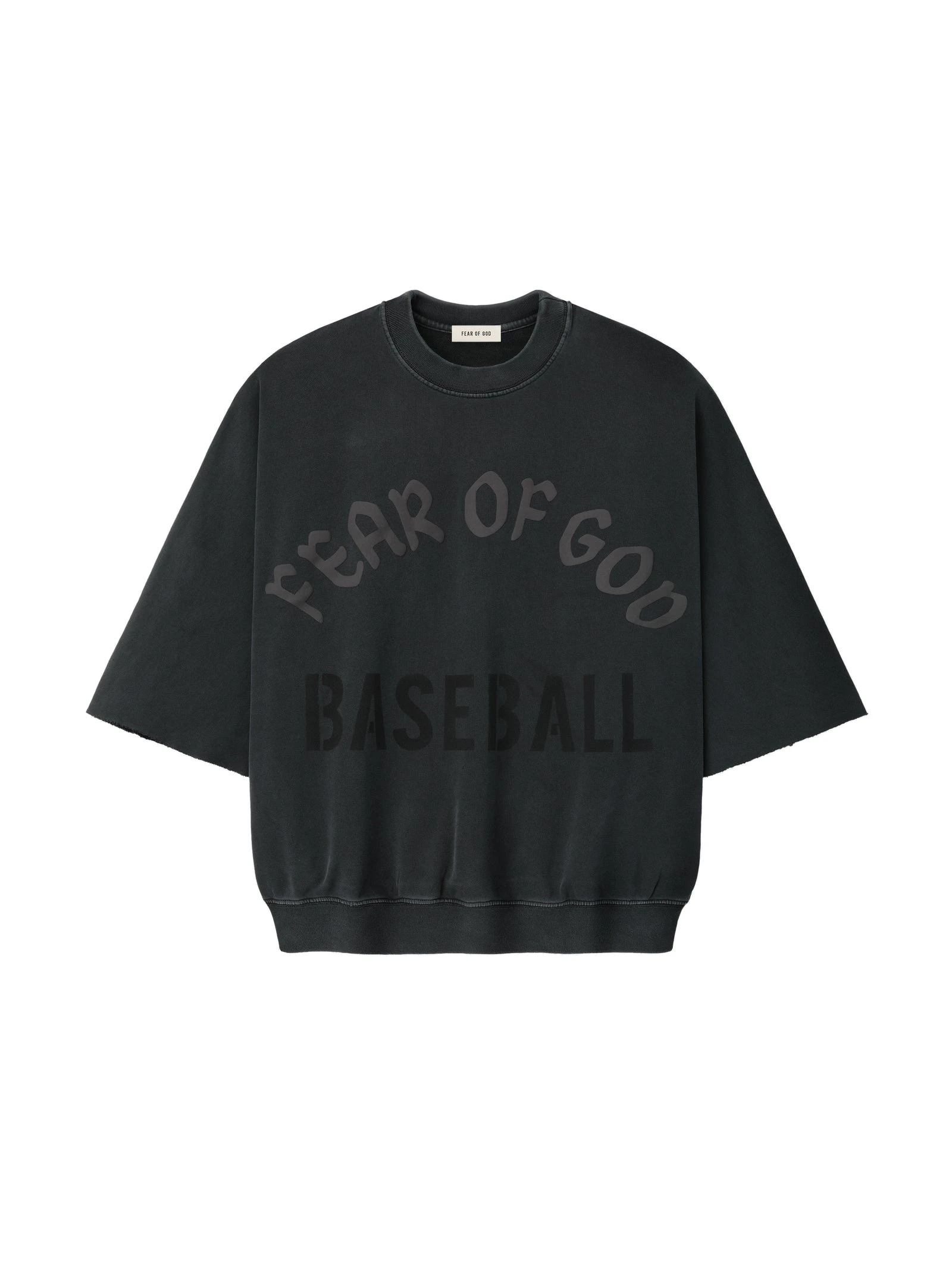 Fear of God Baseball Cut Sleeve Sweatshirt in Black Fear of God Baseball Cut Sleeve Sweatshirt in Black | Luxury Shoes