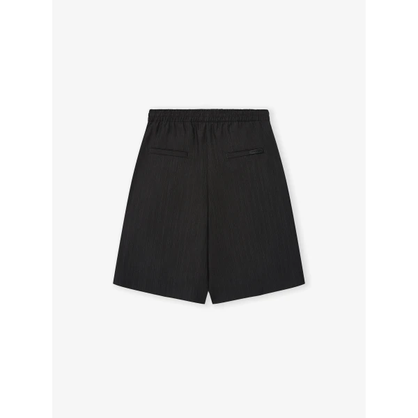 Fear of God Black Striped Wool Baggy Shorts in Black Striped | Shorts | Luxury Shoes 