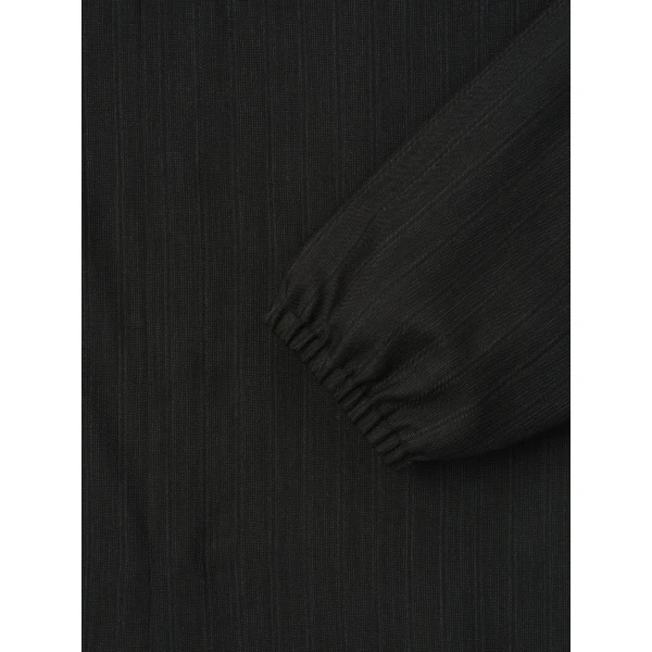 Fear of God Black Striped Wool Elastic Cuff Shirt in Black Striped | Men Shirts | Luxury Shoes 