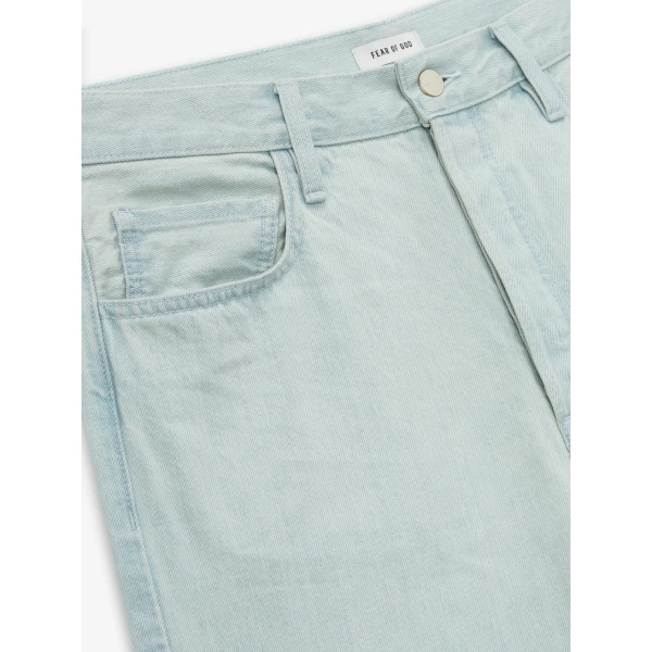 Fear of God Bleach Washed Denim Straight 5 Pocket in Bleach Wash | Pants | Luxury Shoes 
