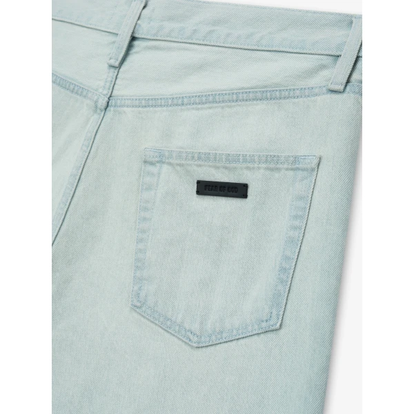 Fear of God Bleach Washed Denim Straight 5 Pocket in Bleach Wash | Pants | Luxury Shoes 
