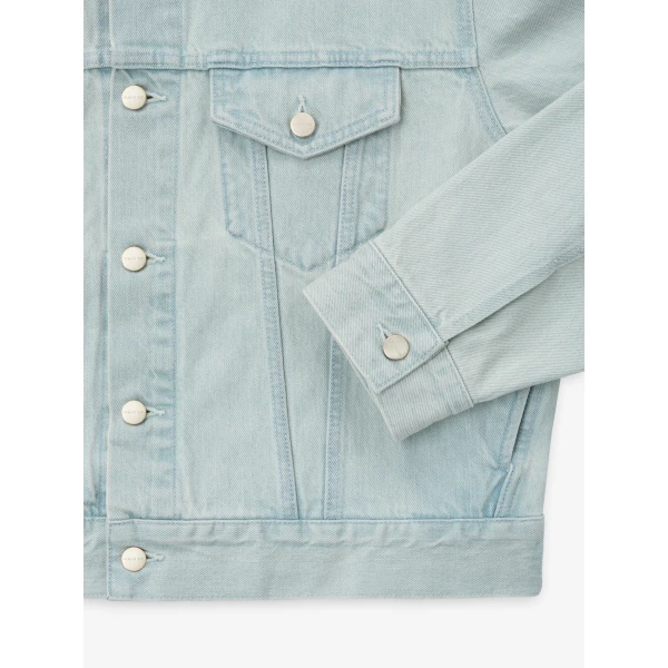 Fear of God Bleached Denim Classic Trucker Jacket in Bleach Wash | Men Jackets | Luxury Shoes 