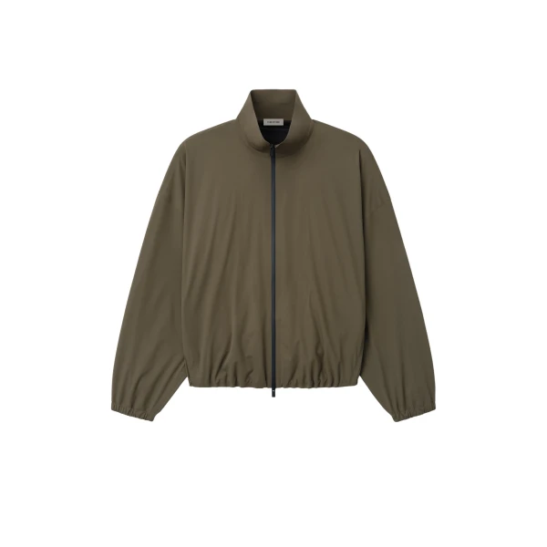 Bonded Nylon Tech Track Jacket in Forest