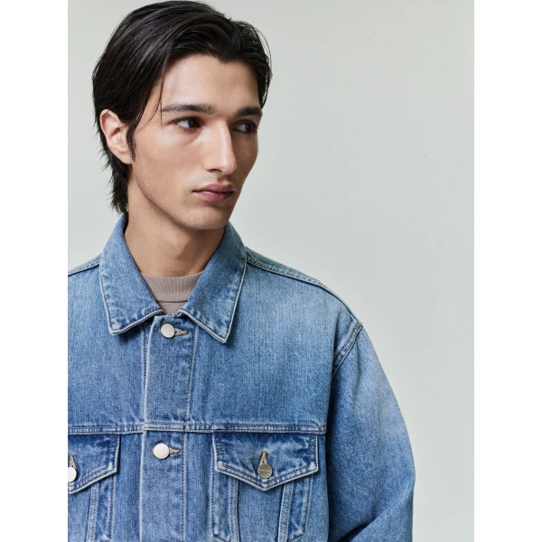 Fear of God Classic Trucker Jacket in Medium Indigo | Men Jackets | Luxury Shoes 