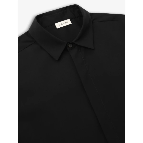 Fear of God Cotton Wool Oxford Classic Shirt in Black | Men Shirts | Luxury Shoes 