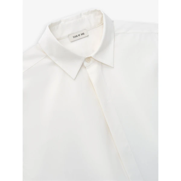 Fear of God Cotton Wool Oxford Classic Shirt in White | Men Shirts | Luxury Shoes 