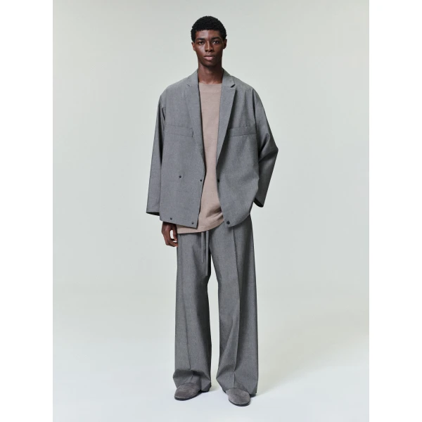 Fear of God Cotton Wool Oxford Shirt Jacket in Willow | Men Jackets | Luxury Shoes 