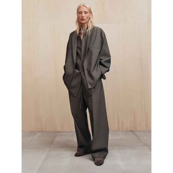 Fear of God Cotton Wool Oxford Shirt Jacket in Willow | Men Jackets | Luxury Shoes 