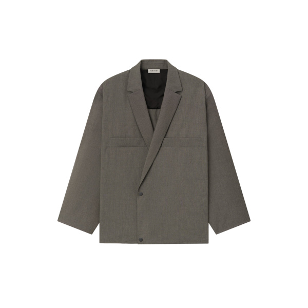 Fear of God Cotton Wool Oxford Shirt Jacket in Willow | Luxury Shoes 