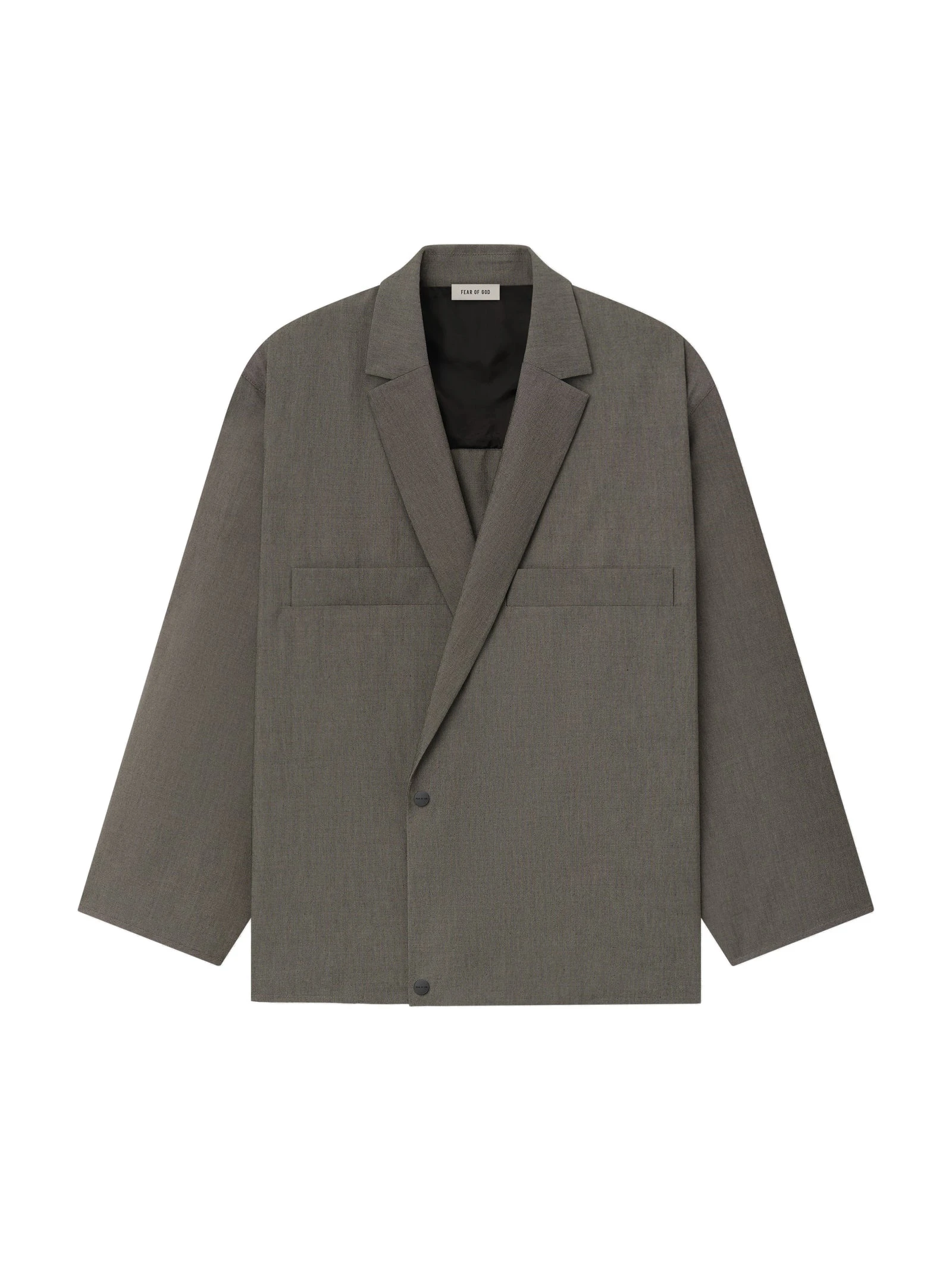 Fear of God Cotton Wool Oxford Shirt Jacket in Willow Fear of God Cotton Wool Oxford Shirt Jacket in Willow | Luxury Shoes