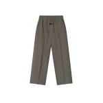 Fear of God Cotton Wool Oxford Wide Leg Drawstring Pants in Willow | Luxury Shoes 