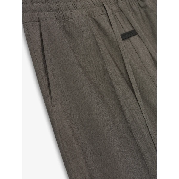 Fear of God Cotton Wool Oxford Wide Leg Drawstring Pants in Willow | Pants | Luxury Shoes 