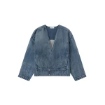 Fear of God Denim Lapelless Jacket in Medium Indigo | Luxury Shoes 