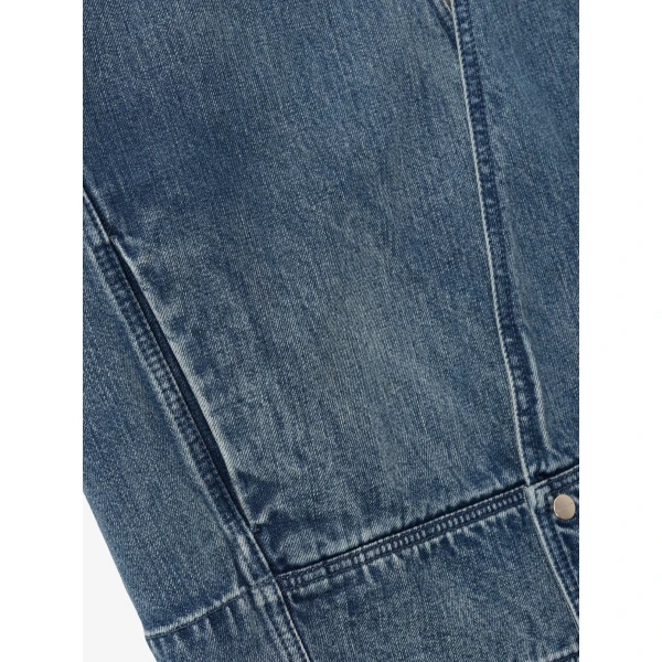 Fear of God Denim Lapelless Jacket in Medium Indigo | Men Jackets | Luxury Shoes 