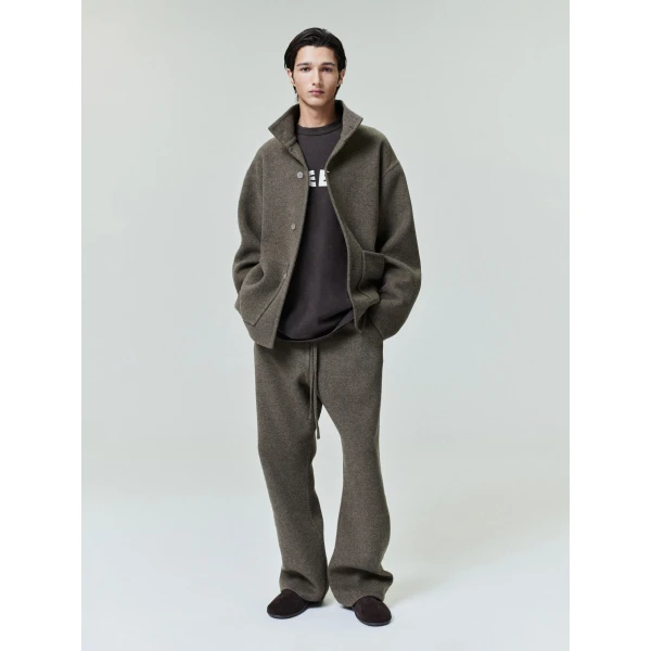Fear of God Double Face Wool Cashmere Flared Pants in Khaki Melange | Pants | Luxury Shoes 