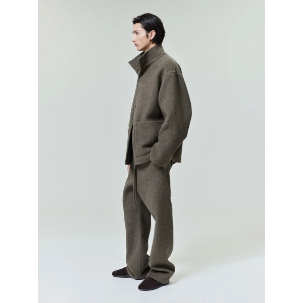 Fear of God Double Face Wool Cashmere Flared Pants in Khaki Melange | Pants | Luxury Shoes 