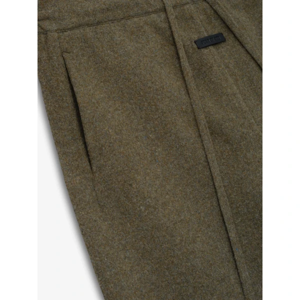 Fear of God Double Face Wool Cashmere Flared Pants in Khaki Melange | Pants | Luxury Shoes 