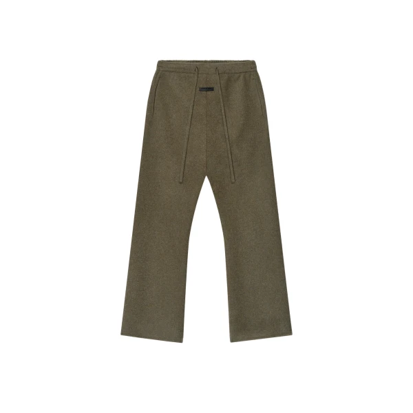 Fear of God Double Face Wool Cashmere Flared Pants in Khaki Melange | Luxury Shoes 