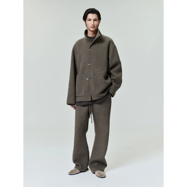 Fear of God Double Face Wool Cashmere Sport Jacket in Khaki Melange | Men Jackets | Luxury Shoes 