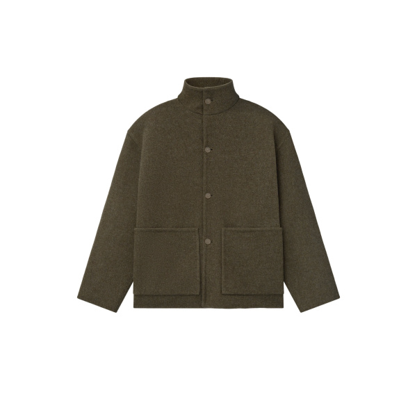 Fear of God Double Face Wool Cashmere Sport Jacket in Khaki Melange | Luxury Shoes 