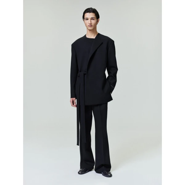 Fear of God Double Weave Wool Crewneck Jacket in Black | Men Jackets | Luxury Shoes 