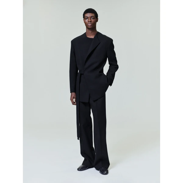 Fear of God Double Weave Wool Crewneck Jacket in Black | Men Jackets | Luxury Shoes 