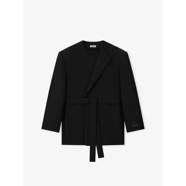 Fear of God Double Weave Wool Crewneck Jacket in Black | Men Jackets | Luxury Shoes 
