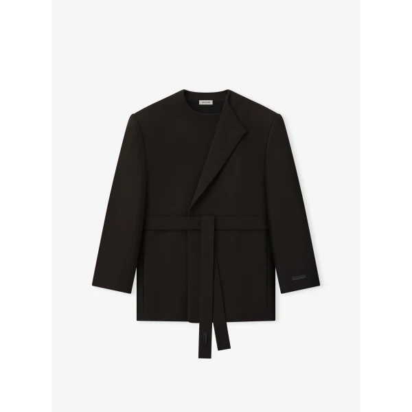 Fear of God Double Weave Wool Crewneck Jacket in Brown | Men Jackets | Luxury Shoes 