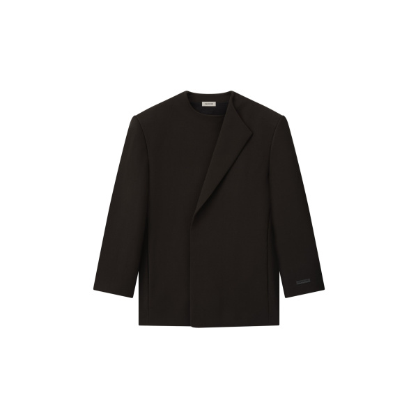 Fear of God Double Weave Wool Crewneck Jacket in Brown | Luxury Shoes 