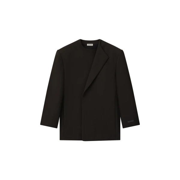 Fear of God Double Weave Wool Crewneck Jacket in Brown | Luxury Shoes 