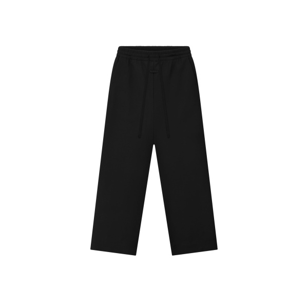 Fear of God Double Weave Wool Wide Leg Drawstring Pants in Black | Luxury Shoes 