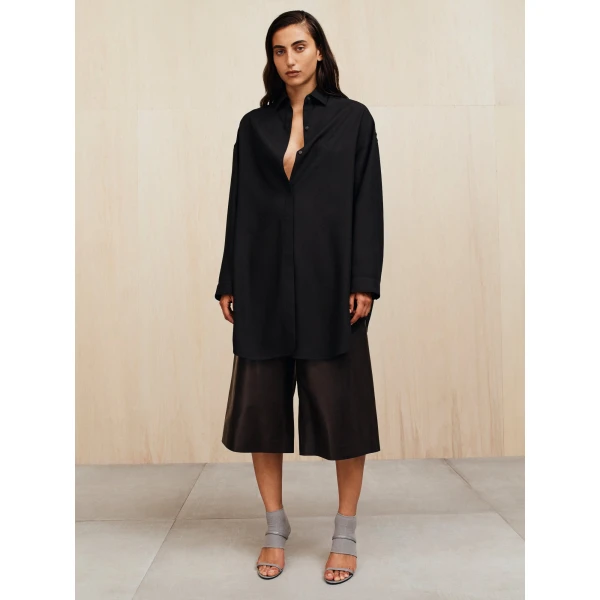 Fear of God Easy Care Wool Classic Shirt in Black | Men Shirts | Luxury Shoes 