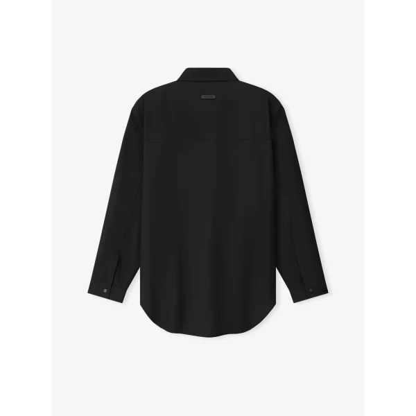 Fear of God Easy Care Wool Classic Shirt in Black | Men Shirts | Luxury Shoes 