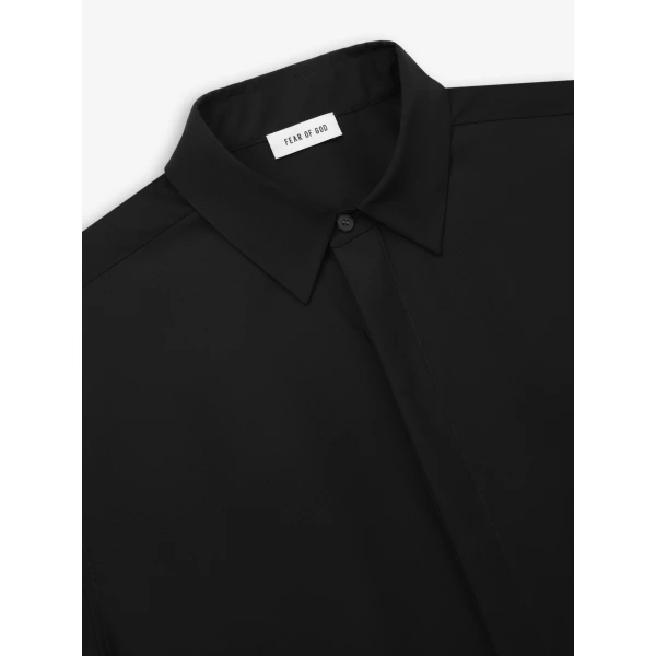 Fear of God Easy Care Wool Classic Shirt in Black | Men Shirts | Luxury Shoes 