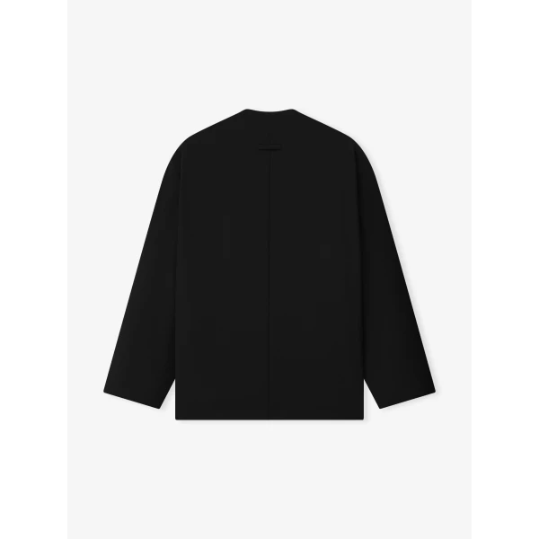 Fear of God Easy Care Wool Relaxed Lapelless Jacket in Black | Men Jackets | Luxury Shoes 