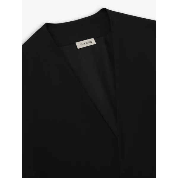 Fear of God Easy Care Wool Relaxed Lapelless Jacket in Black | Men Jackets | Luxury Shoes 