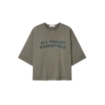 Fear of God Essentials 3/4 Henley Sweatshirt in Washed Seal | Luxury Shoes 