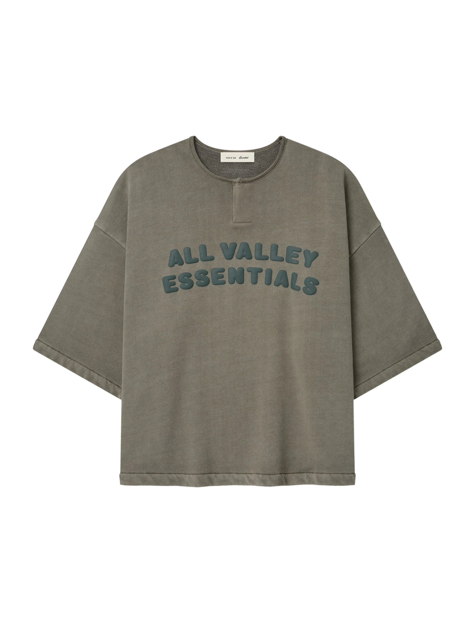 Fear of God Essentials 3/4 Henley Sweatshirt in Washed Seal Fear of God Essentials 3/4 Henley Sweatshirt in Washed Seal | Luxury Shoes
