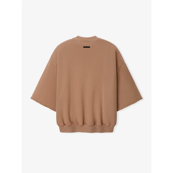 Fear of God Essentials 3/4 Sleeve Crewneck in Washed Ginger | Sweatshirts | Luxury Shoes 