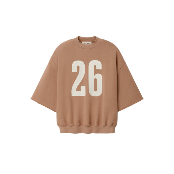 Fear of God Essentials 3/4 Sleeve Crewneck in Washed Ginger | Luxury Shoes 