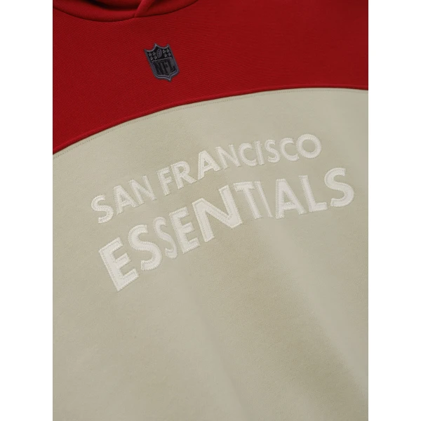 Fear of God Essentials 49ers 90s Relaxed Hoodie in Sandstone | Sweatshirts | Luxury Shoes 