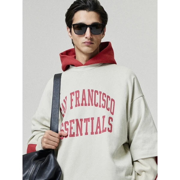 Fear of God Essentials 49ers Merch Tee in Sandstone | T-shirts & vests | Luxury Shoes 